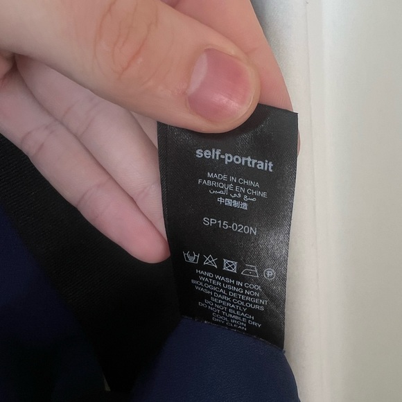 SELF PORTRAIT Blue Belted Ruffle Midi Dress US6 - Picture 10 of 10